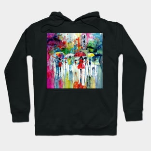 Rain, colours, people Hoodie